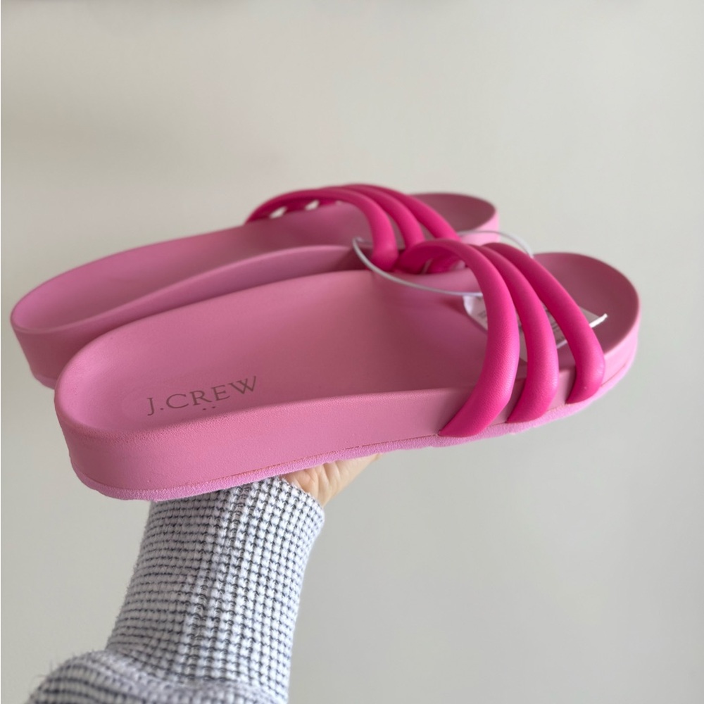 J.Crew Strappy Slide Sandals - Hot Pink - Size 8 - NWT